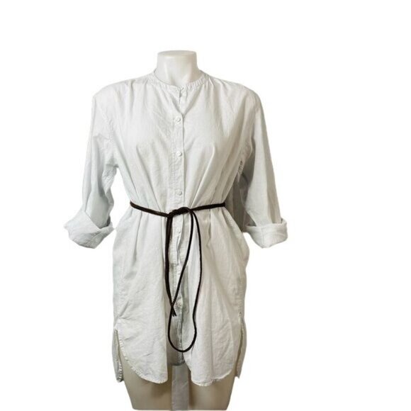 Dkny Dresses & Skirts - Pure DKNY Pin Striped White Button Down Boyfriend’s Shirt Dress Size M
